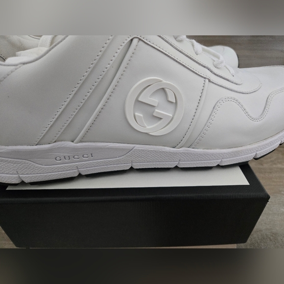 Gucci White Leather Runner Sneakers - Picture 4 of 7